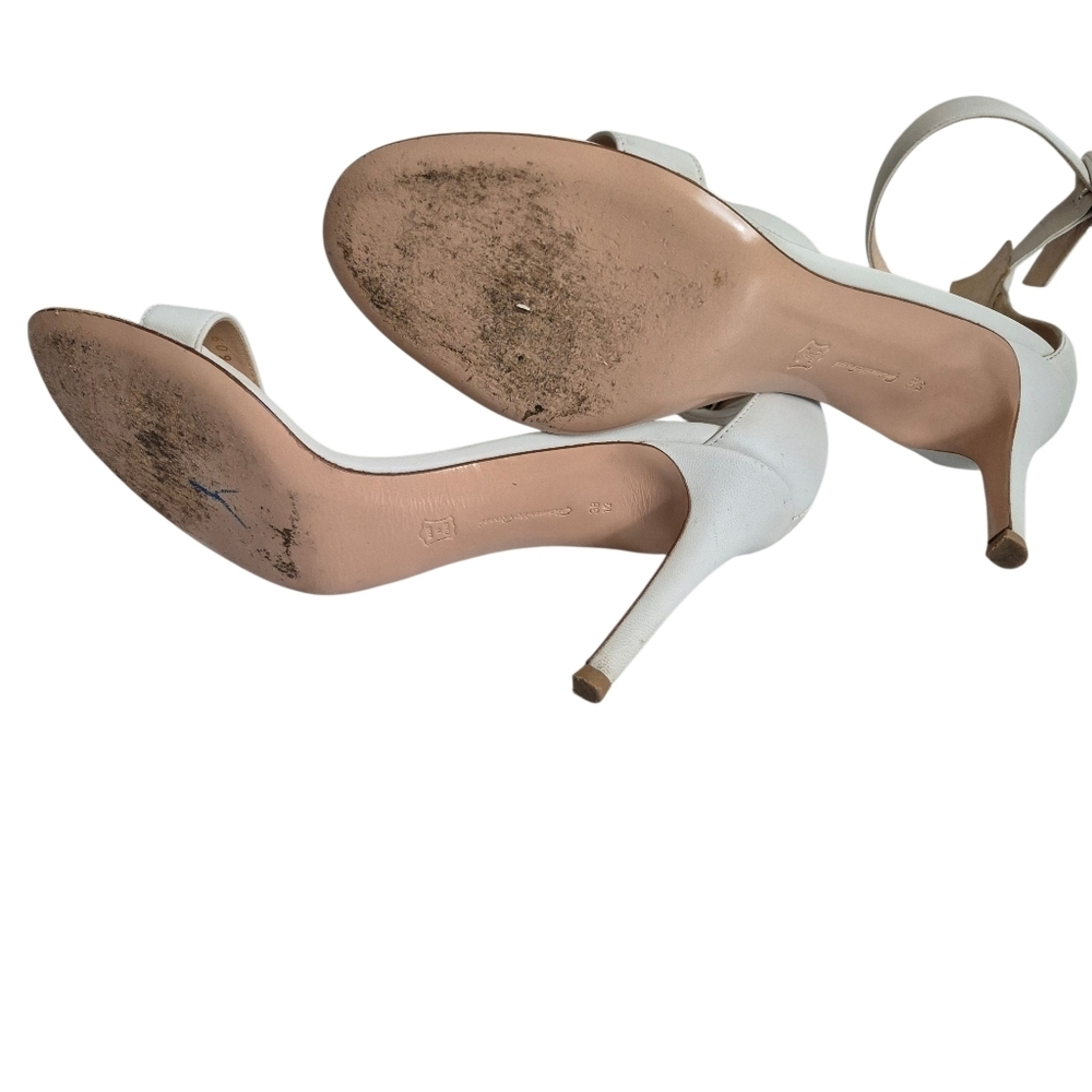 Gianvito Rossi Portofino White Leather Heeled Sandals - Picture 13 of 13